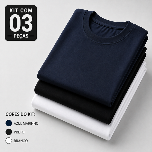 Kit 3 Camisetas Masculinas Basic