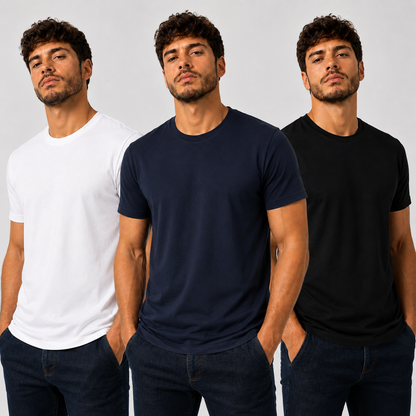 Kit 3 Camisetas Masculinas Basic